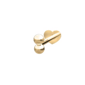 Nordahl's PIERCE52 labret piercing i 14 kt guld med dobbeltkugle